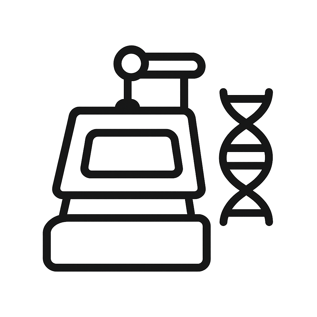 low cost imaging omics device logo, simple, modern, clear representation suitable for scientific innovation, minimal color