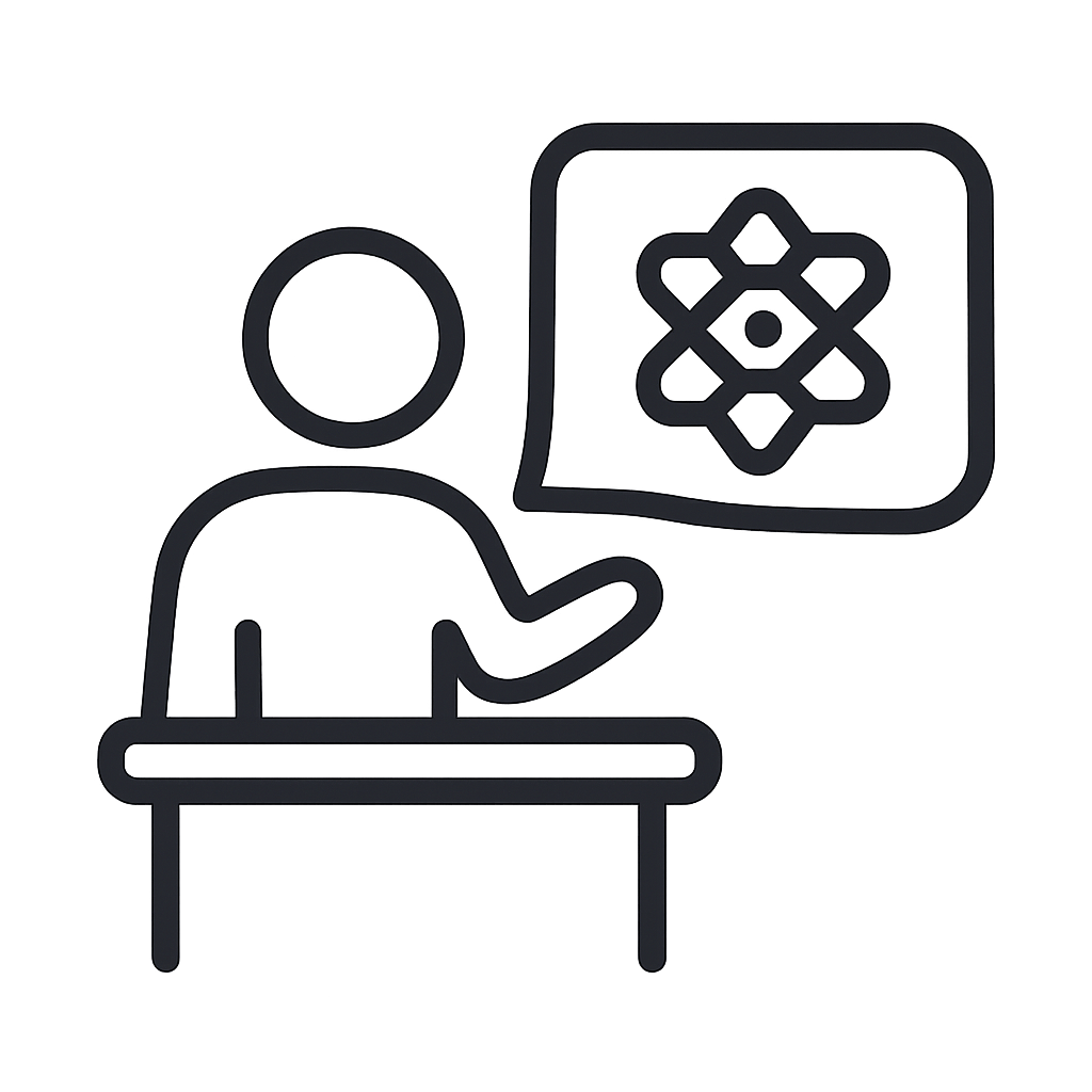 simple modern logo representing public release or announcement from an academic research group, no text, clean lines, abstract science shapes