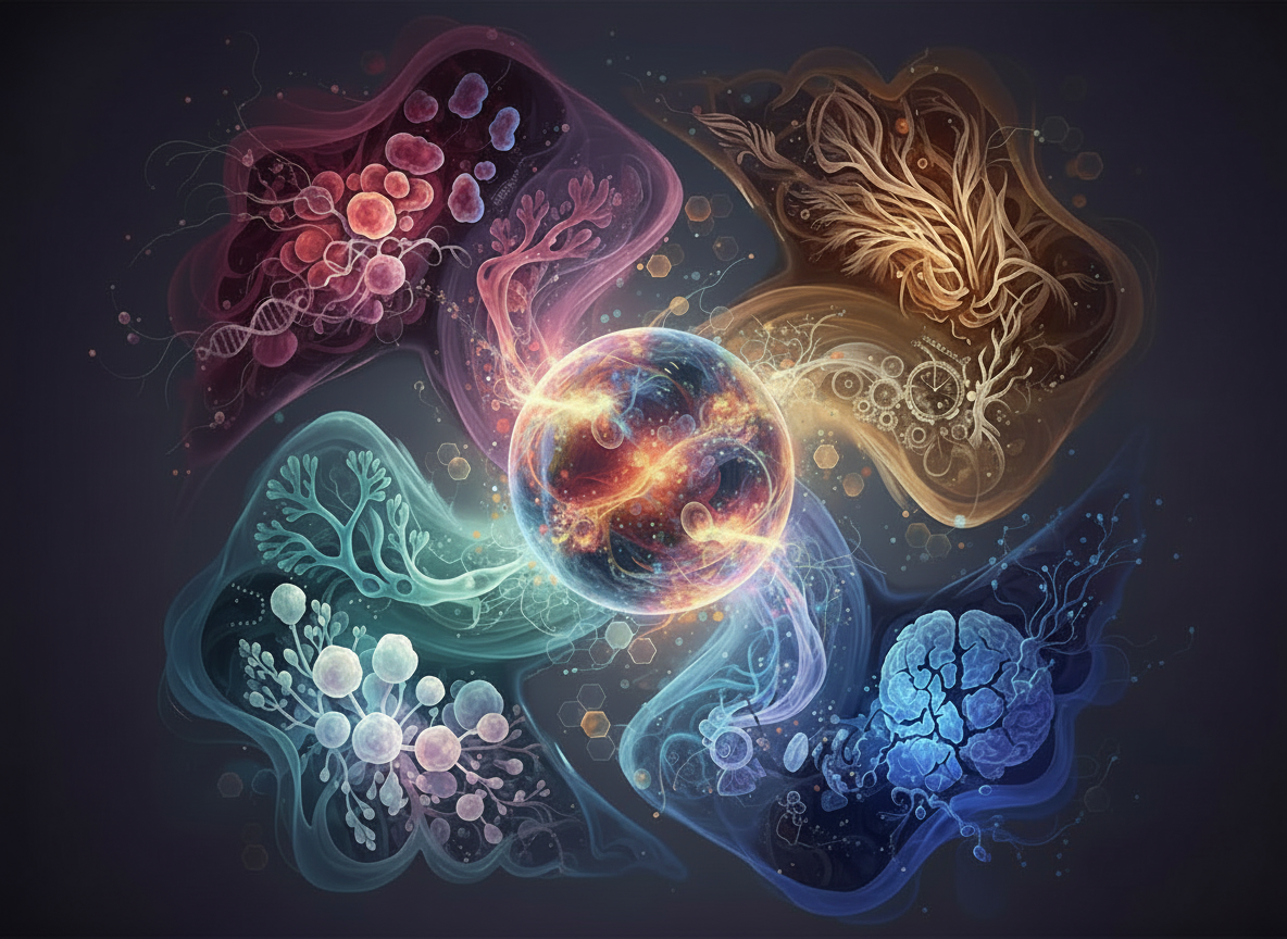 Remove all text labels, including 'neurodenge' and 'fiborsis', from the image. The resulting image should be clean and free of any text.